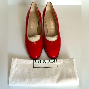 Vintage Gucci Red Kitten Heels